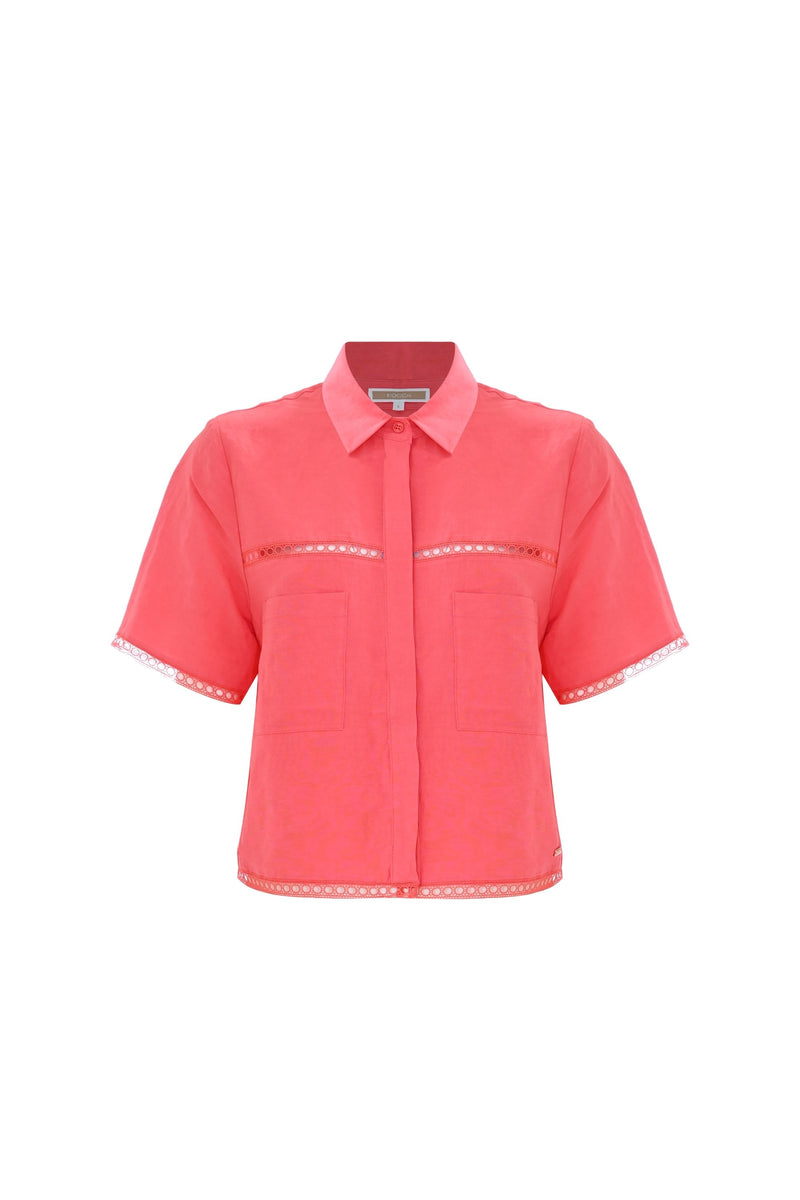 Shirt with a concealed button placket and decorative inserts - Shirt CHAQUI
