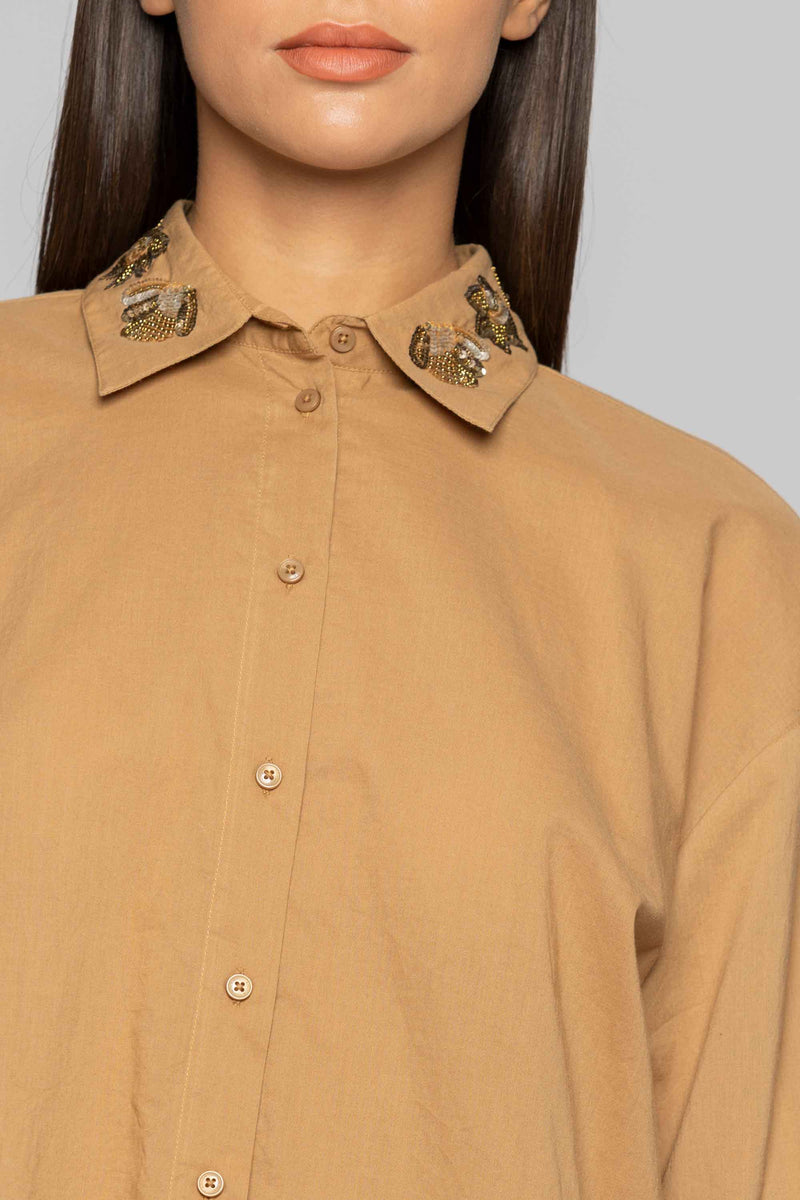 Long-sleeved shirt with embroidery - Shirt BEMRIK