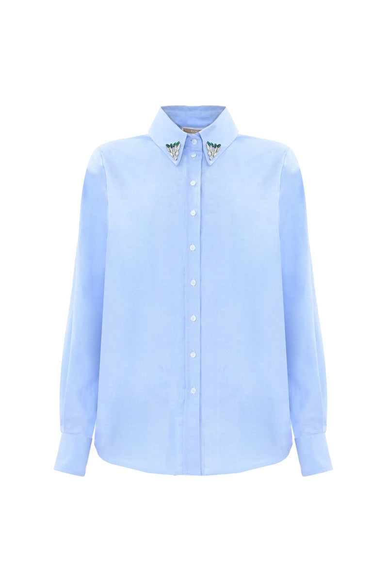 100% cotton shirt with shiny details - Shirt CAMELIE