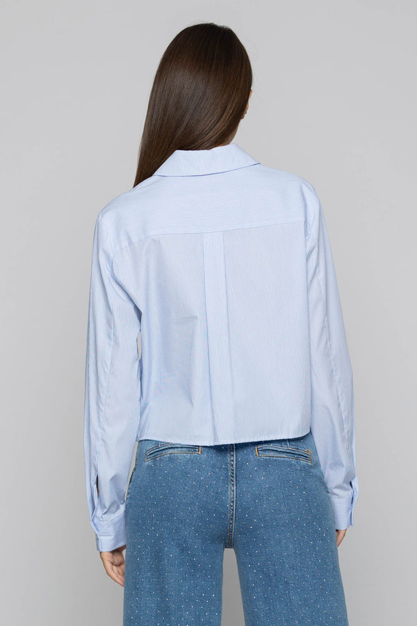 Striped cropped shirt with shiny details - Shirt LOUIS