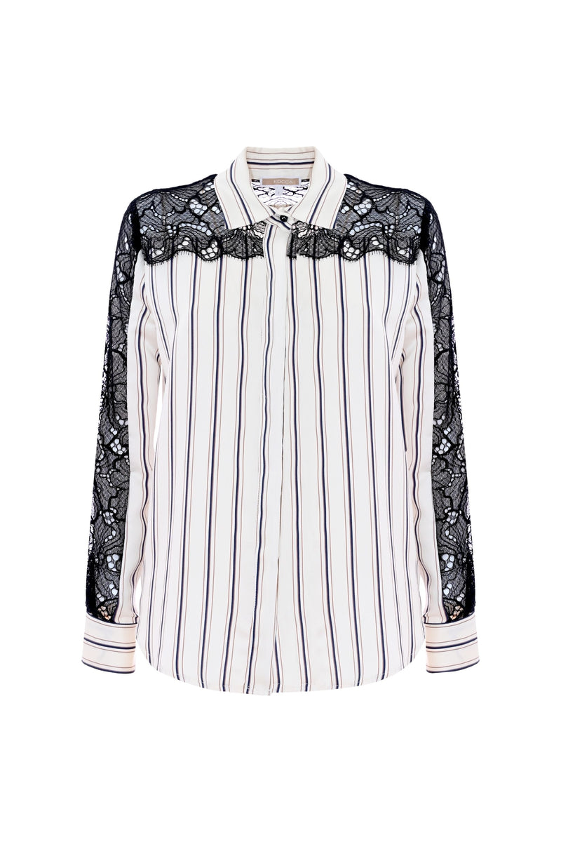 Viscose shirt with lace details - Shirt ROXANA