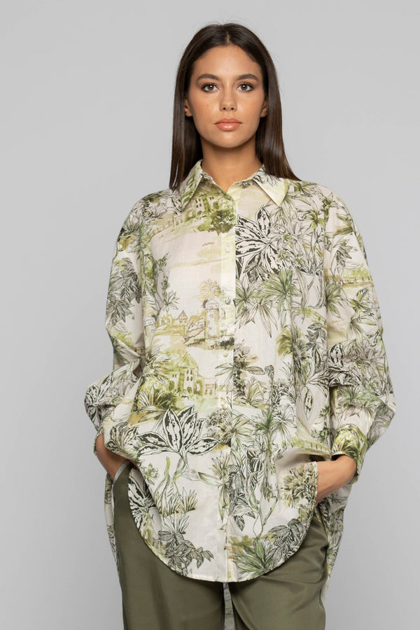 Patterned 100% cotton shirt - Shirt SHEYLA