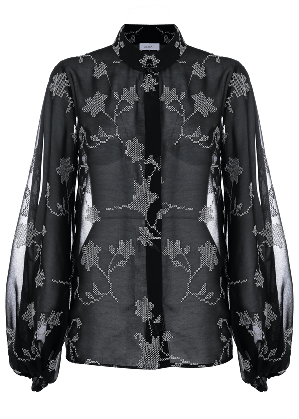 Camisa con transparencias y estampado floral - Camisa CAREY
