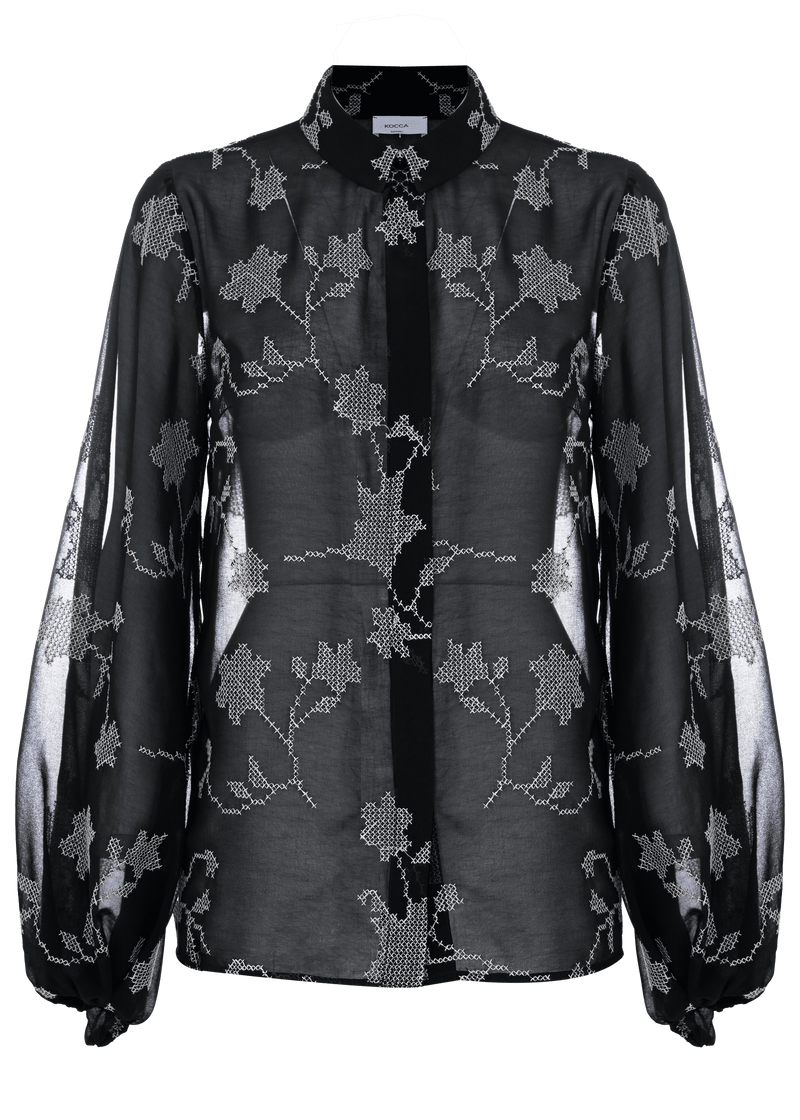 Floral shirt with transparent details - Shirt CAREY