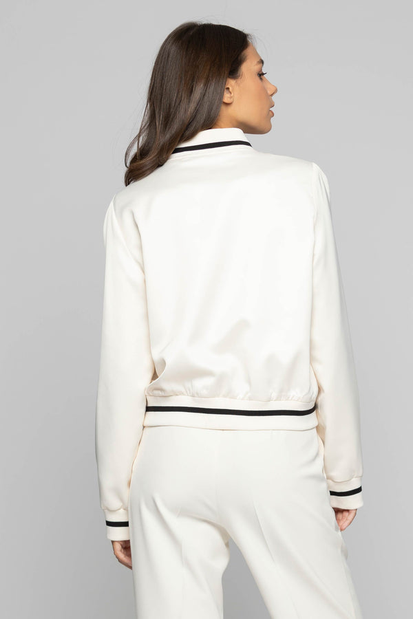 Embroidered jacket with contrasting details - Coat LIDOVINA