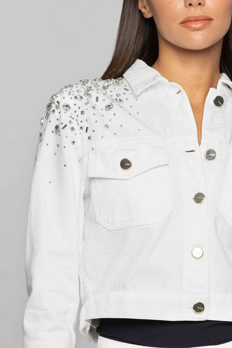 100% cotton jacket with shiny appliqués - Coat BONNY