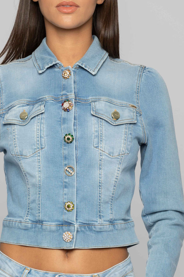 Veste en jean avec boutons brillants - Manteau KUMARI