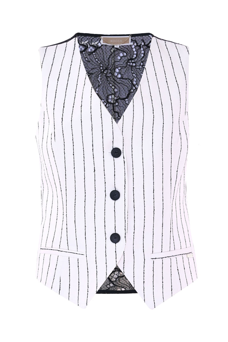 Striped waistcoat with lace lining - Gilet GUY