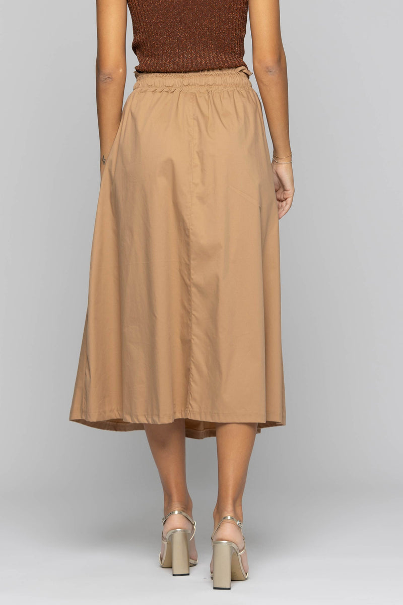 Pleated midi skirt with an elasticated waistband - Skirt HABELLA