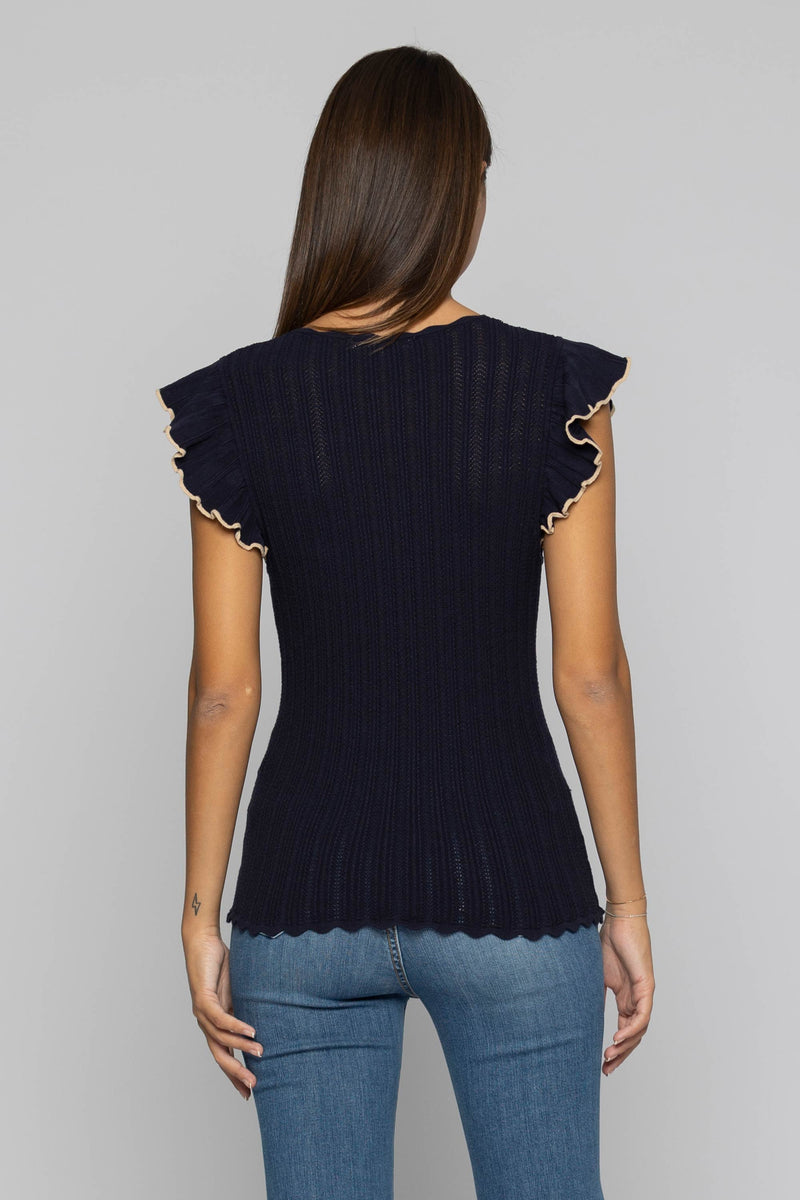 Short-sleeved round neck jumper - Sweater CURUANA