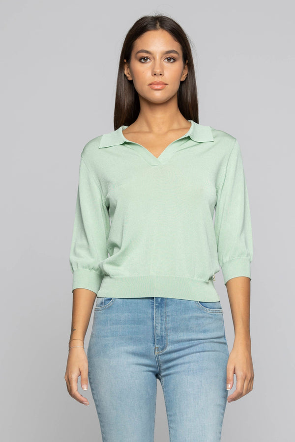V-neck jumper with collar - Sweater AULITH