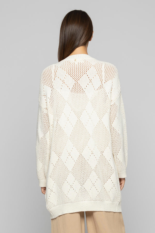 Diamond knit cardigan-style jumper - Sweater GEMINO
