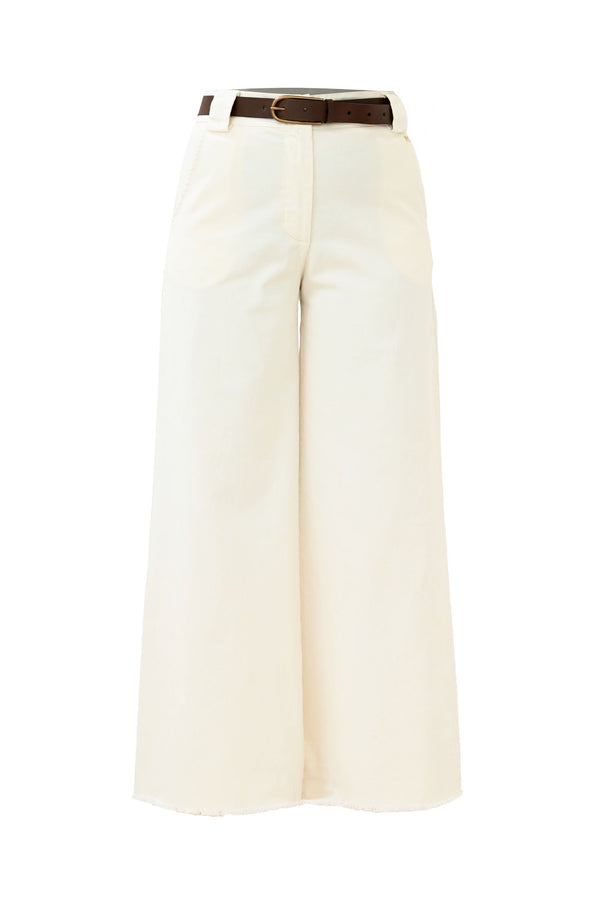 Cotton belted palazzo trousers - Trousers JERRY