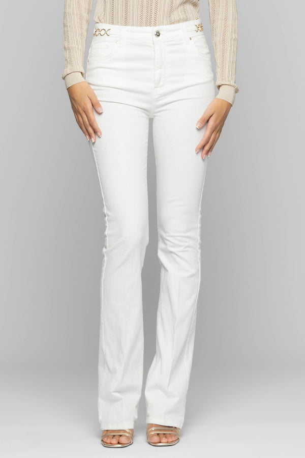 Straight-leg stretch trousers with metallic details - Trousers NICOLAS