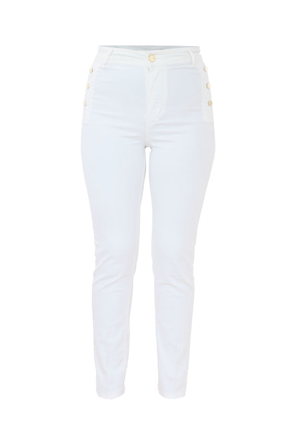 Slim fit trousers with decorative buttons - Trousers COJA