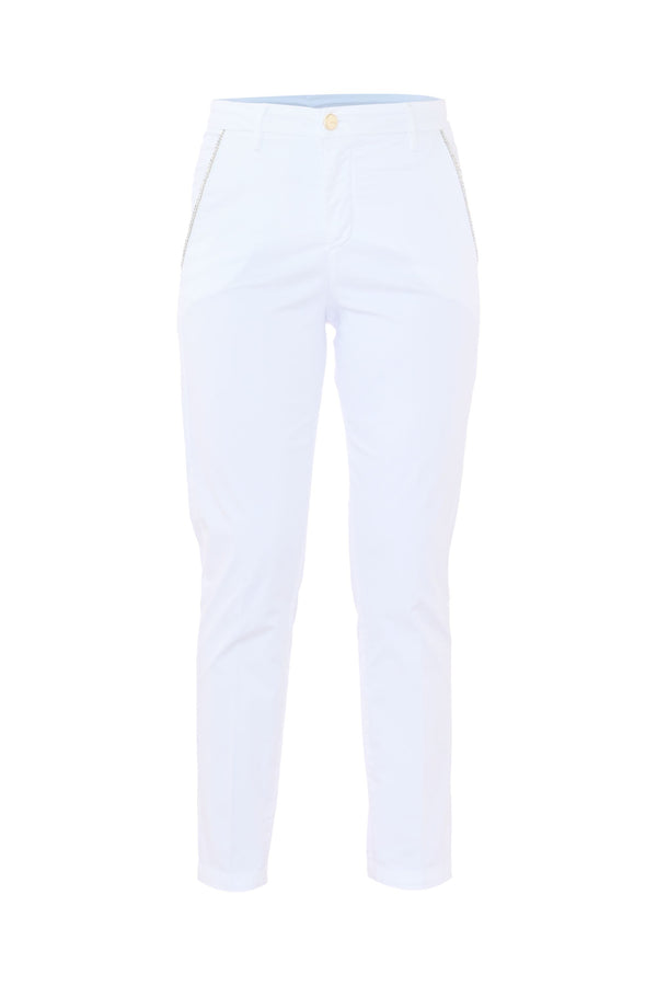 Straight-leg trousers with rhinestones on the pockets - Trousers TRES