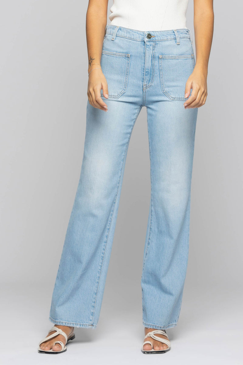 Jeans vita alta con tasche sul davanti - Pantalone Denim PEDRO