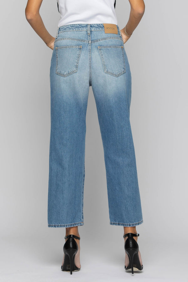 Jeans ampi effetto used con strappi - Pantalone Denim PAULA