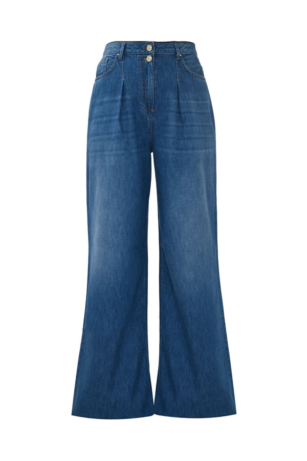Jeans wide leg con doppio bottone - Pantalone Denim REBEKKA