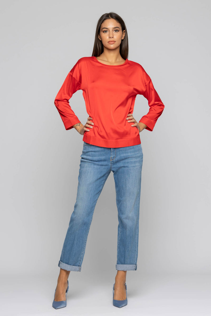 Straight-leg jeans with pleats on the front and turn-ups - Jeans GRANT