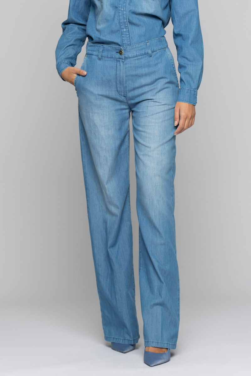 Distressed high-waisted straight-leg jeans - Jeans ABELE