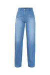 Jeans dritti a vita alta con effetto used - Pantalone Denim ABELE