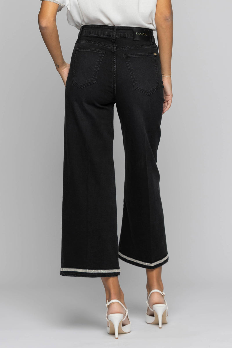 Wide-leg jeans with shiny details on the hems - Jeans CARL