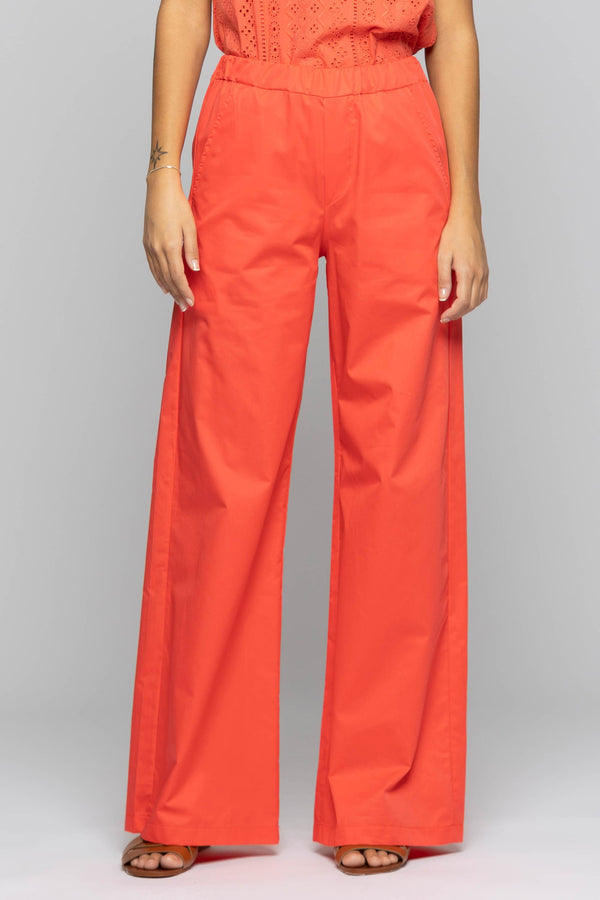 Pantalón de pernera ancha con bolsillos y cintura elástica - Pantalón ENARETH