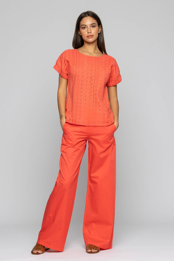 Wide-leg trousers with pockets and an elasticated waistband - Trousers ENARETH