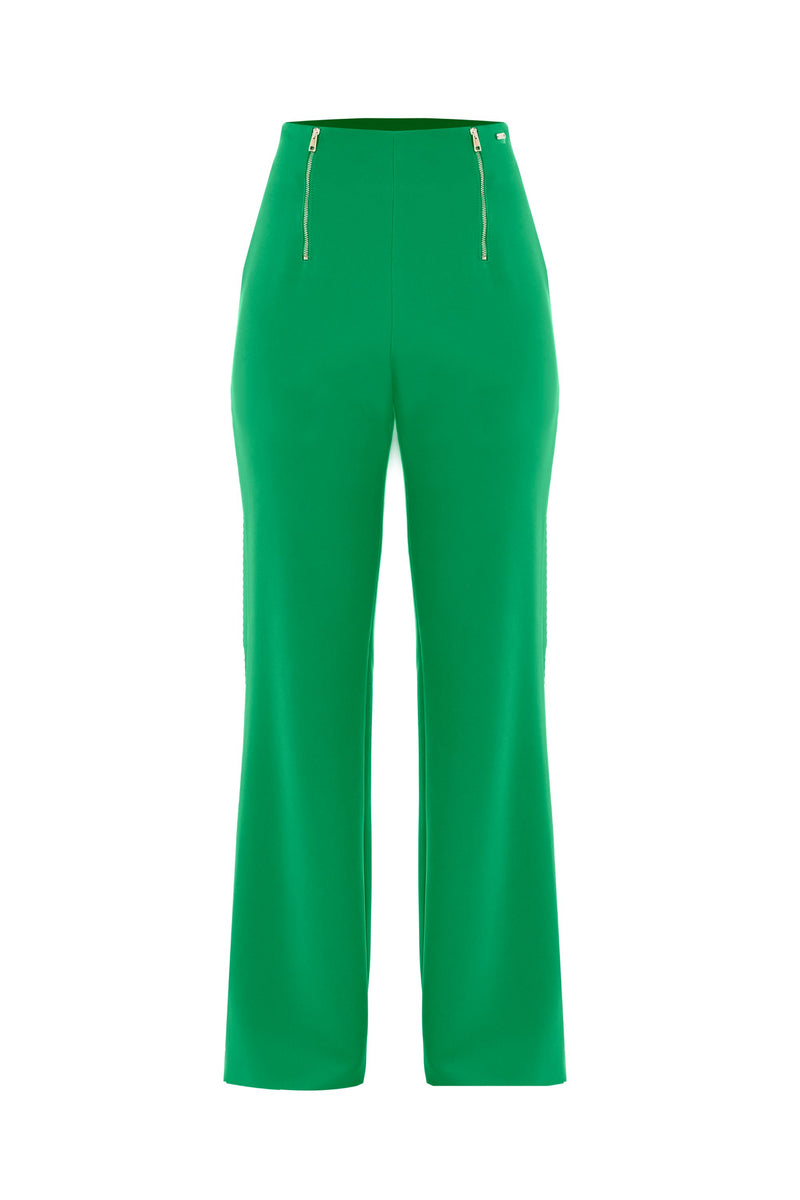 Flared trousers with metal zips at the waist - Trousers CYRIALL