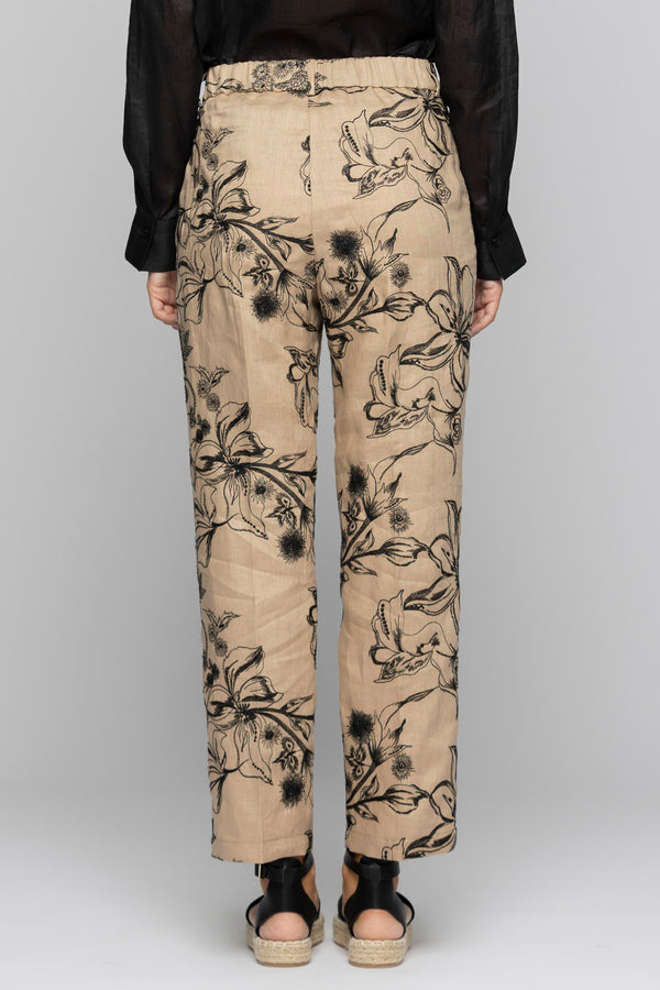 Embroidered trousers with an elasticated waistband - Trousers DORIANO