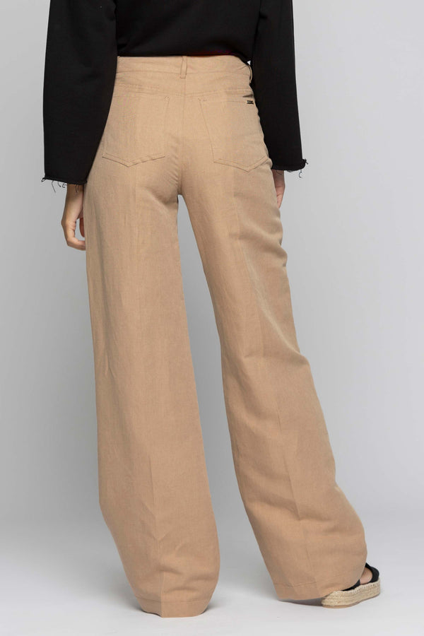 Slightly flared trousers with pleats on the front - Trousers CALLIOPO