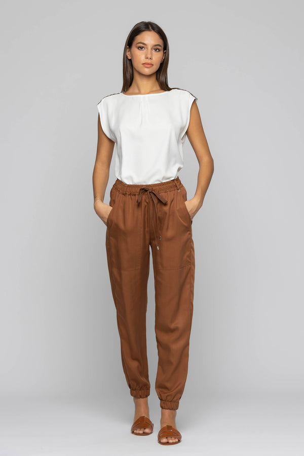 Trousers with an elasticated waistband and cuffs - Trousers ZEOS