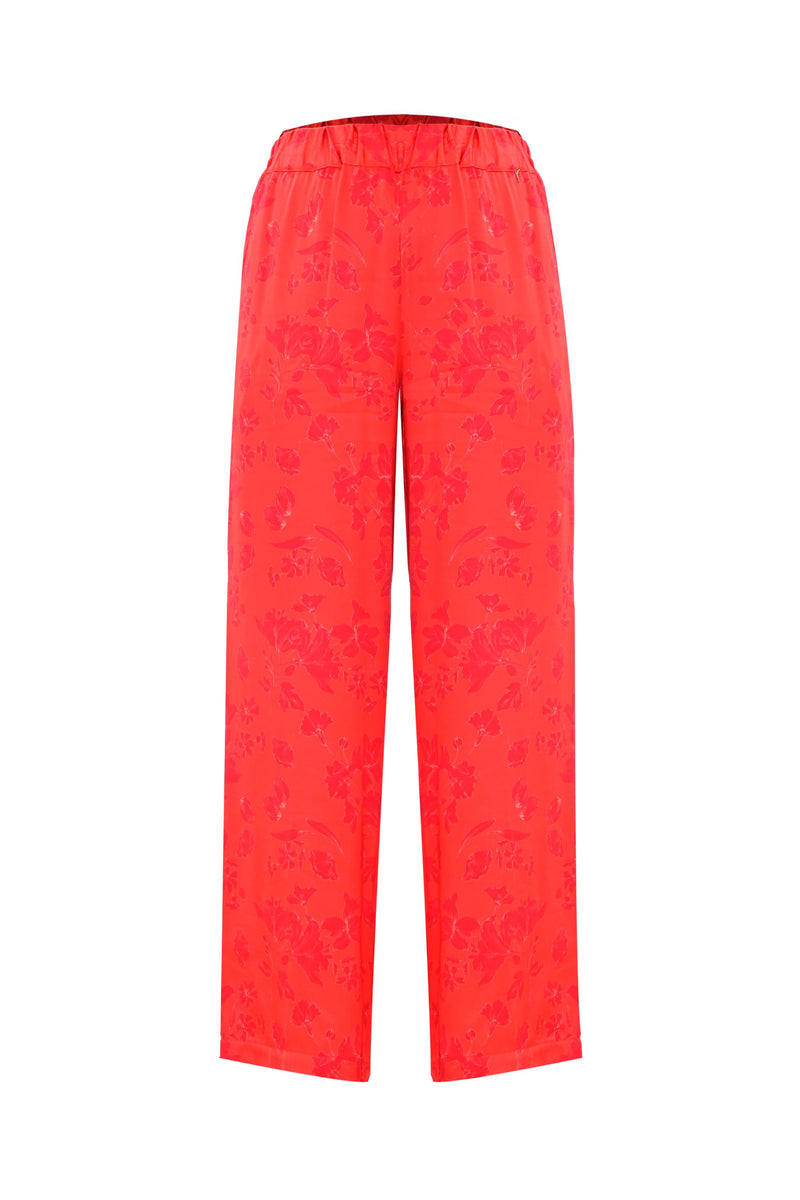 Floral wide-leg trousers with an elasticated waistband - Trousers ADHAY