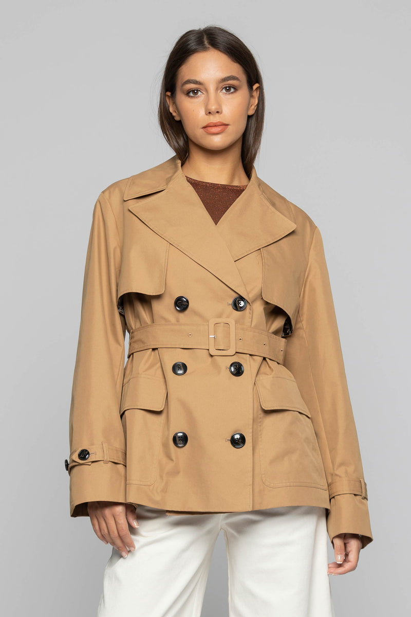 Double-breasted trench coat with a belt and large pockets - Trench BYNUM