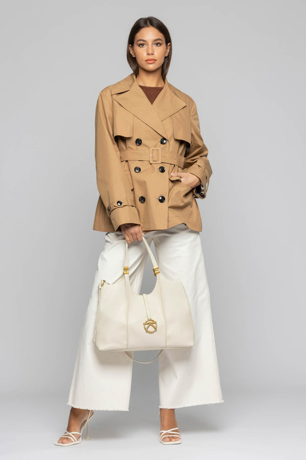 Double-breasted trench coat with a belt and large pockets - Trench BYNUM
