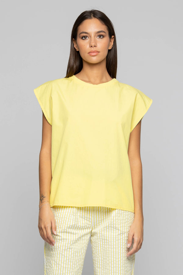 Cotton round neck blouse - T-shirt BASILY