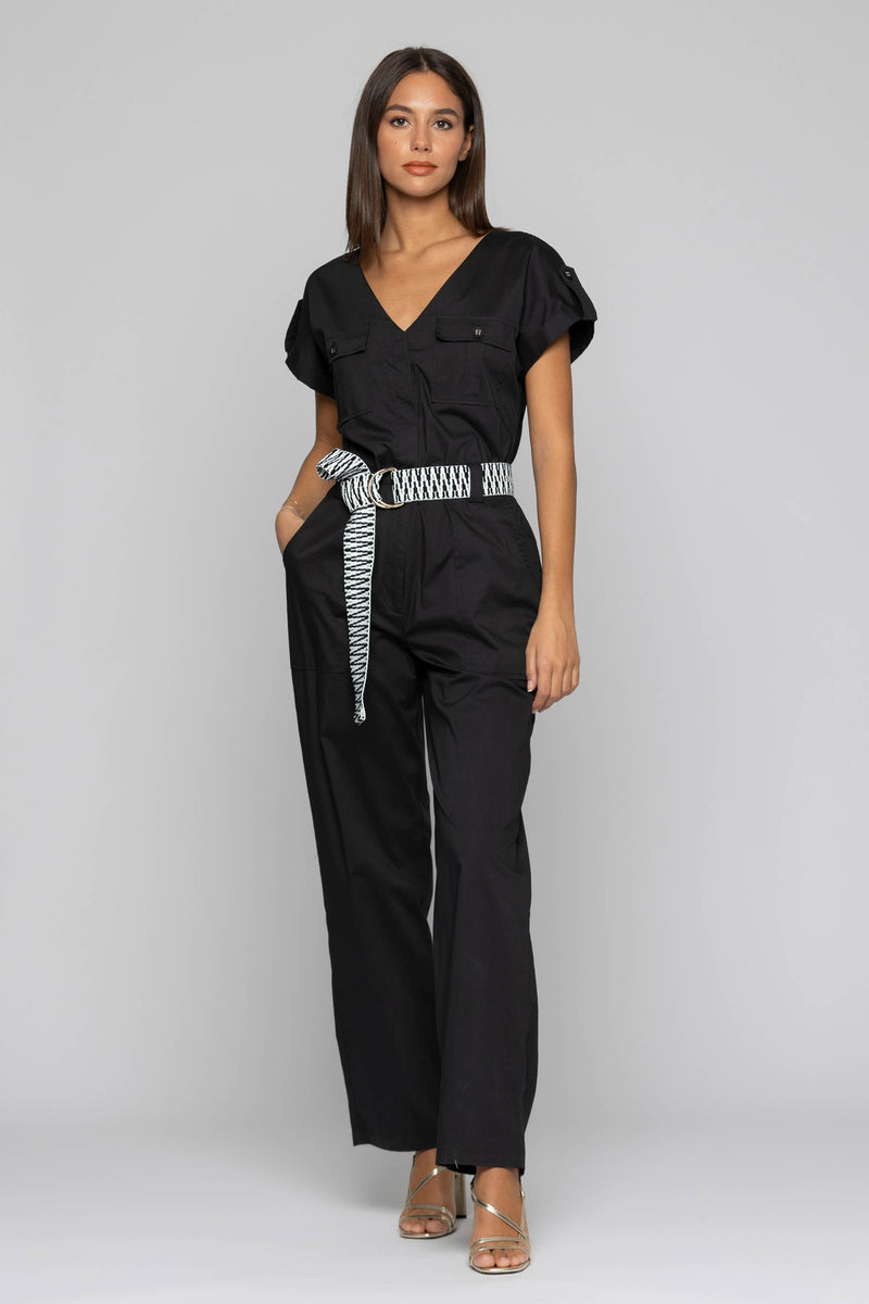 Jumpsuit with pockets and a buckle belt - Jumpsuit PYRATH